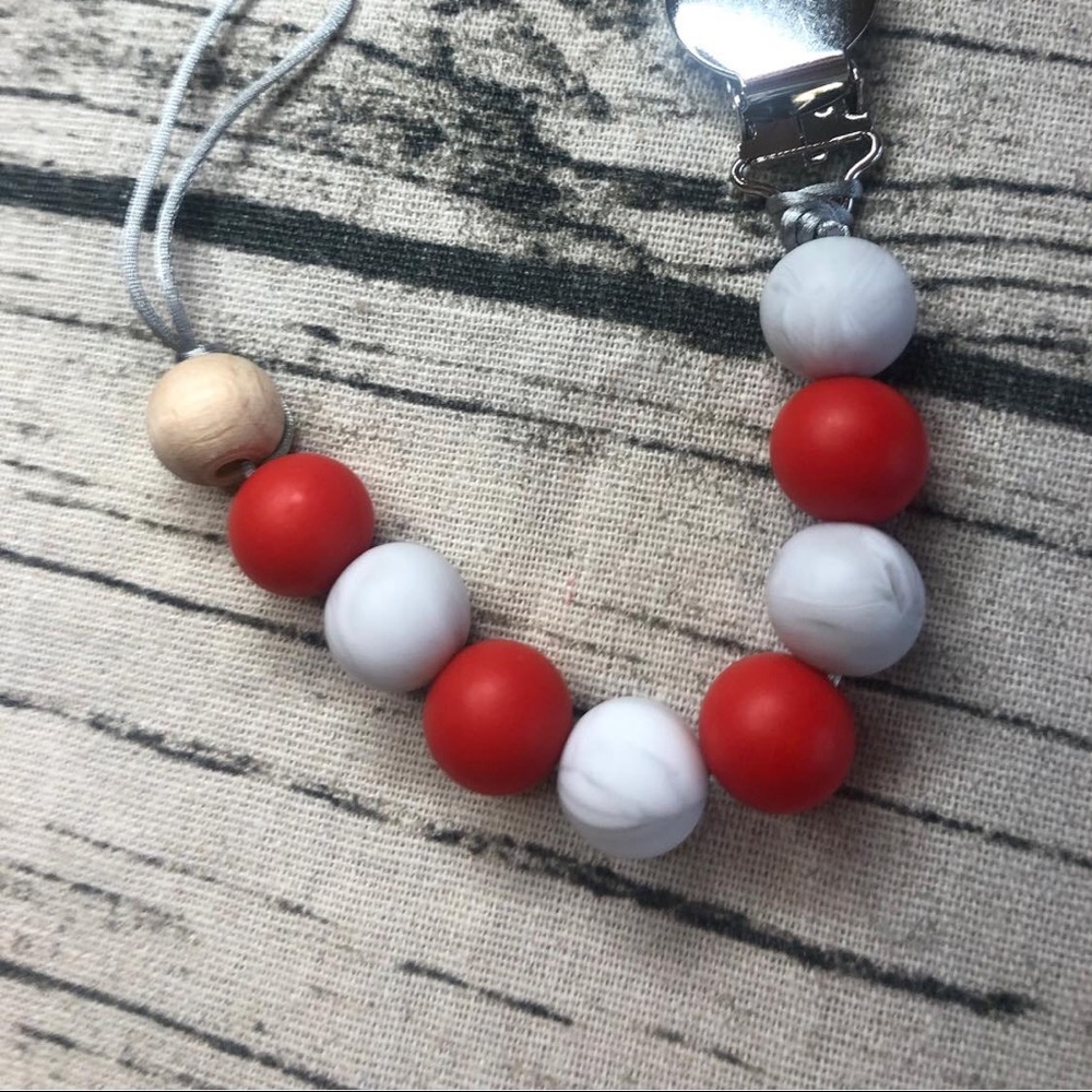 Silicone and Wood Pacifier clips